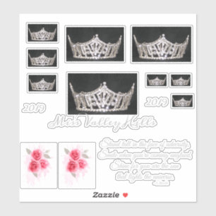 Stickers personnalisés Miss America Argent Crown