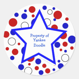 Stickers personnalisés Modèle Polka bleu bleu roug