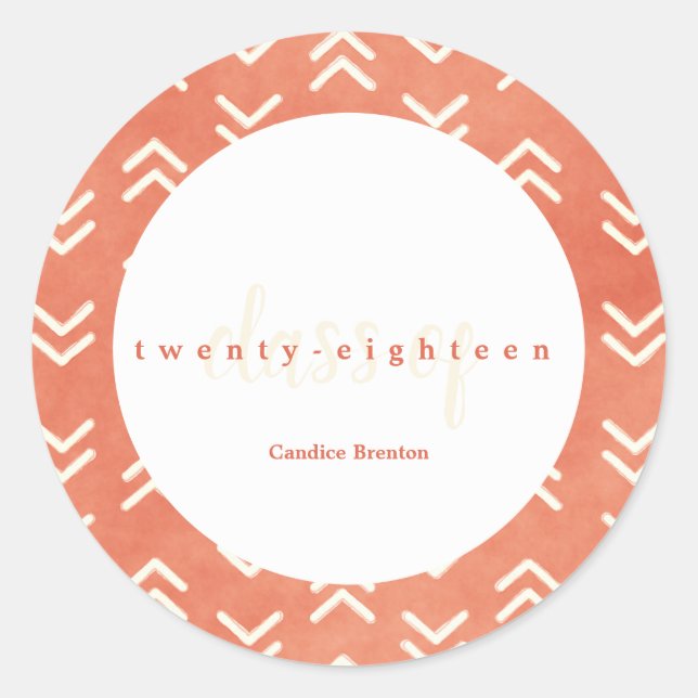 Stickers Personnalisés Modernes Burnt Orange Arrow (Devant)