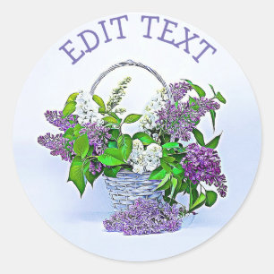 Stickers Personnalisés Panier Lilacs Violet