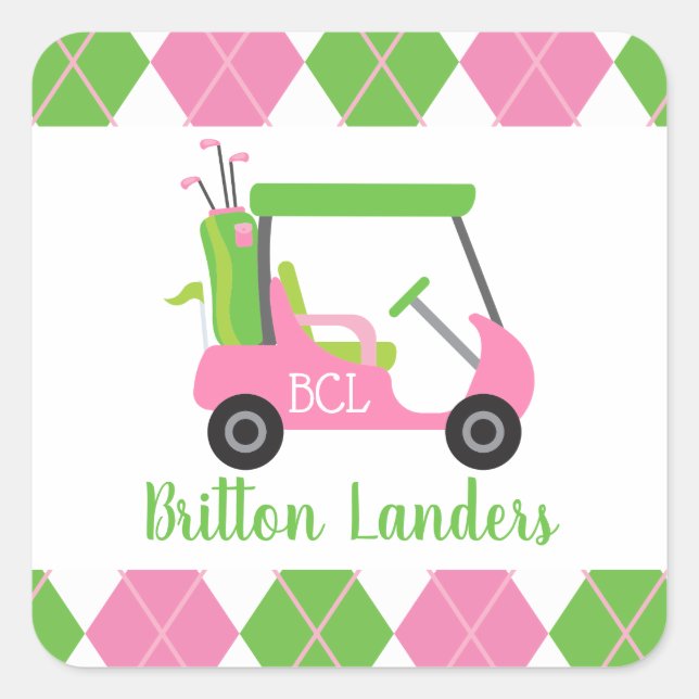 Stickers personnalisés Pink & Green Golf (Devant)