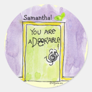 Stickers personnalisés Porte de dessin mignonne et