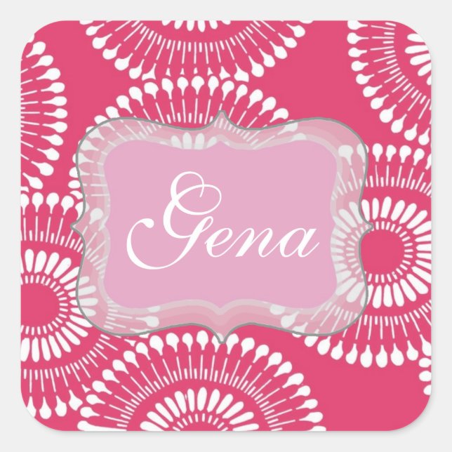 Stickers personnalisés rose moderne (Devant)