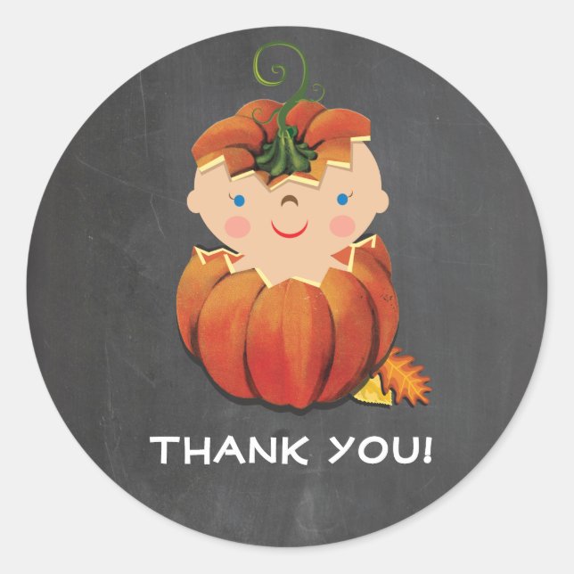 Stickers petit Baby shower Citrouille (Devant)
