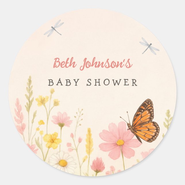 Stickers petit Baby shower Fleur sauvage (Devant)