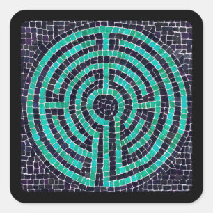 Stickers petit Carré LABYRINTH III - Noir