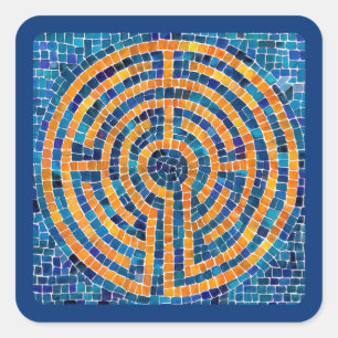 Stickers petit Carré LABYRINTH IV - Bleu
