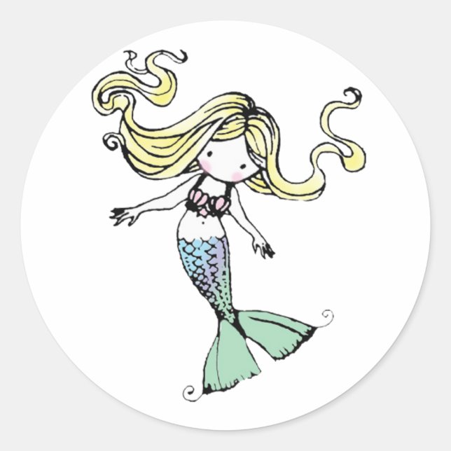 Stickers Petite Sirène adorable (Devant)