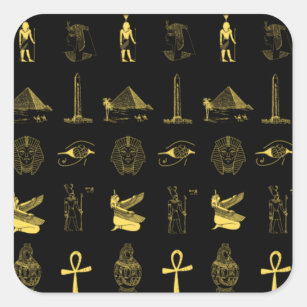 Stickers pharaoniques noirs et dorés