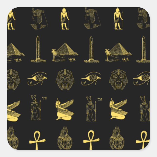 Stickers pharaoniques noirs et or (Devant)