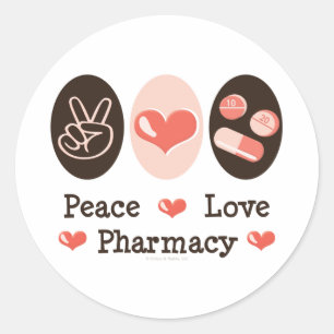 Stickers pharmacie Peace Love