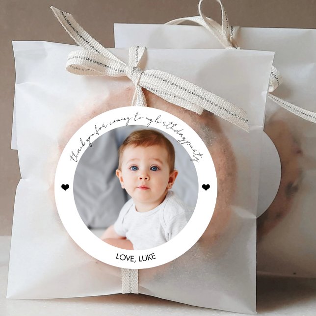 Stickers Photo Anniversaire Personnalisé Étiquette (Créateur téléchargé)