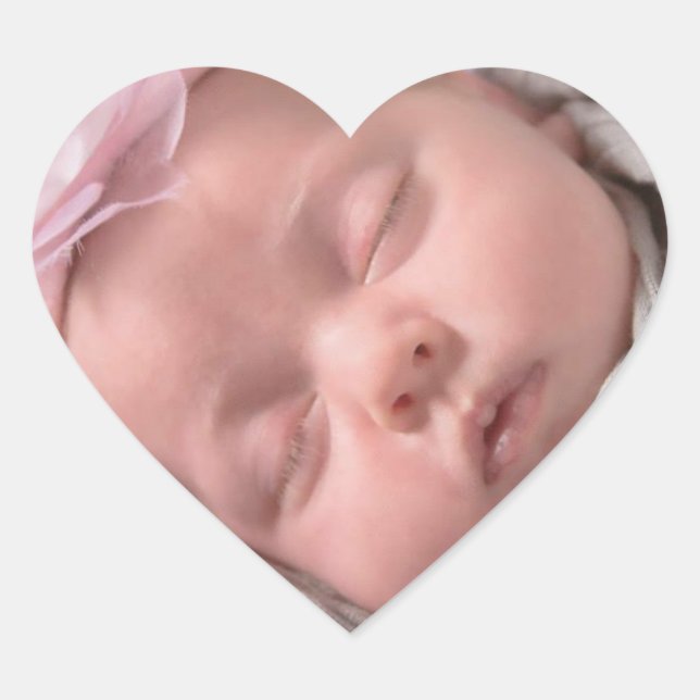 Stickers photo bébé en forme de coeur (Devant)