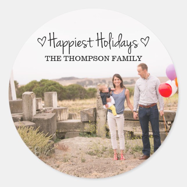 Stickers photo Black Happest Holidays (Devant)