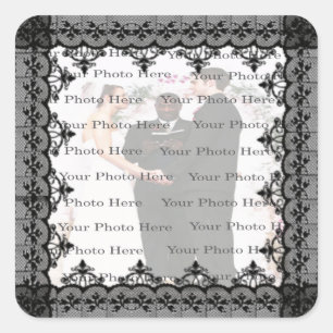 Stickers photo Carré en dentelle noire