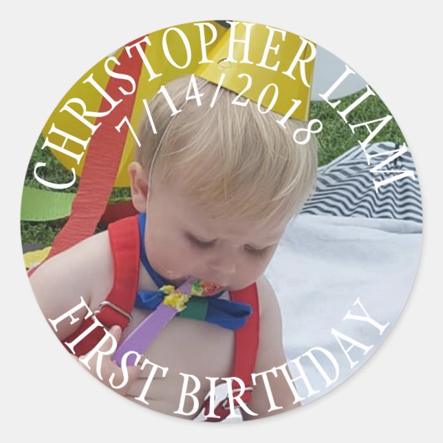 Stickers photo d'anniversaire (Devant)