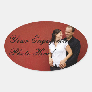 Stickers photo Fiançailles mariage Oval