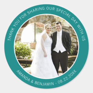 Stickers photo Mariage turquoise Merci
