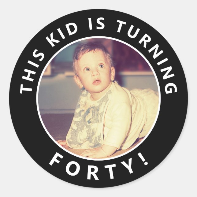 Stickers photo personnalisés pour le 40e anniversa (Devant)