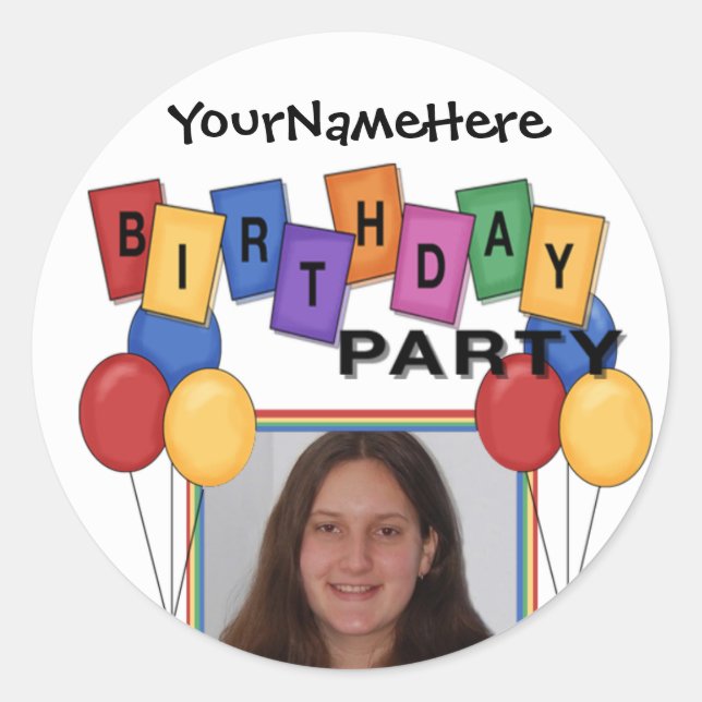 Stickers photos fête d'anniversaire (Devant)