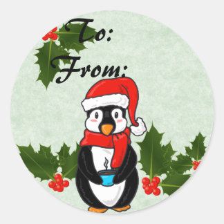 Stickers Pingouin de Noël - De et vers