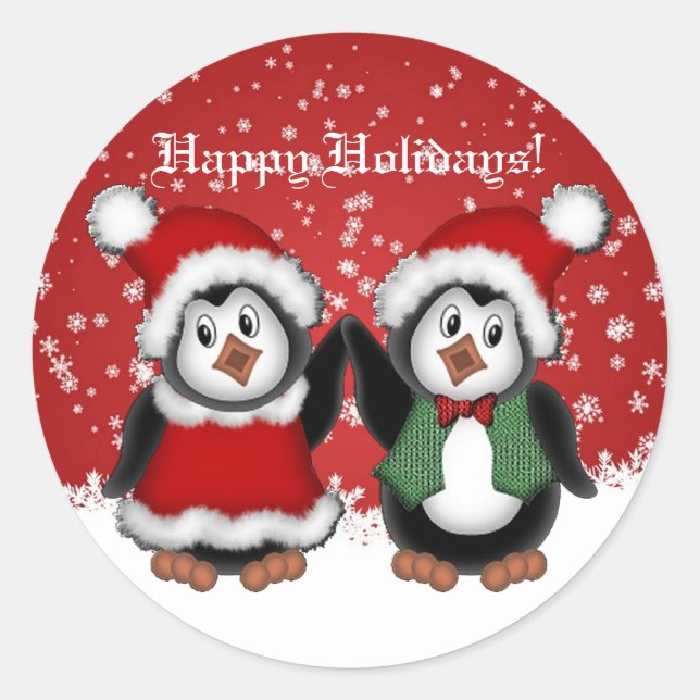 Stickers Pingouins de Noël mignons (Devant)