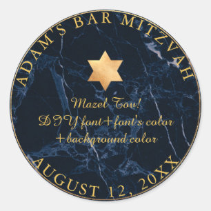 Stickers PixDezines Marble Mitzvah/Bleu de minuit