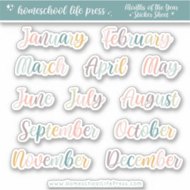 Stickers Planner Retro Rainbow Mois de l'année