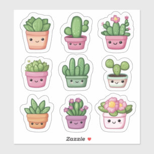 Stickers Plante vert doux Kawaii Succulent