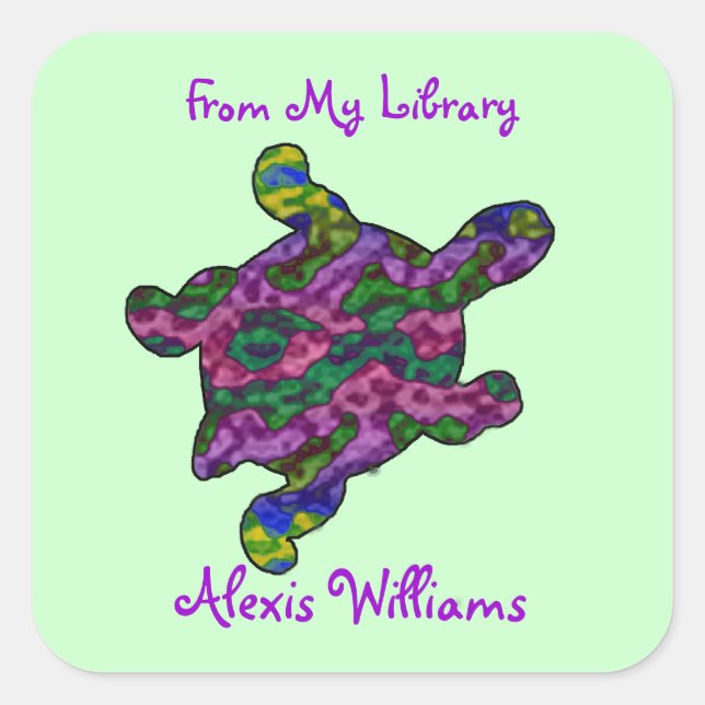 Stickers Plaque de carter pour enfant tortue multi (Devant)
