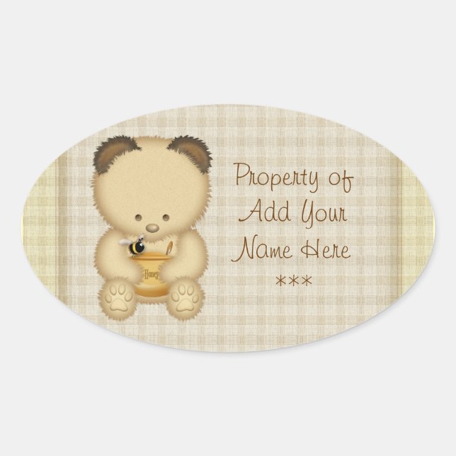 Stickers Plaque d'Ours de Miel (Devant)