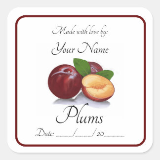 Stickers Plum Preserve et Étiquettes modifiables