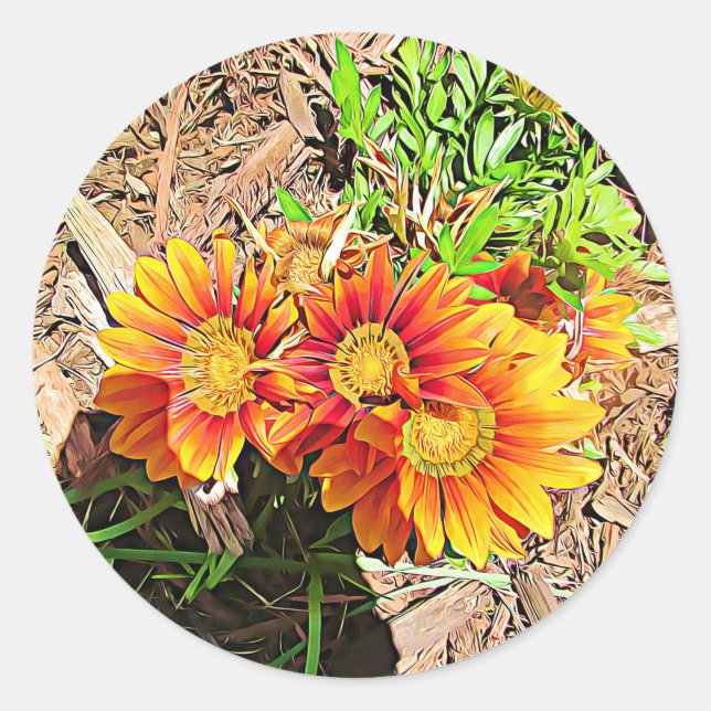 Stickers Plutôt Bright Orange Flowers (Devant)