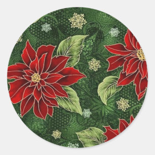 Stickers Poinsettia de Noël élégant