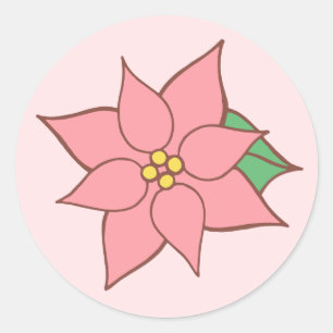Stickers Poinsettia rose