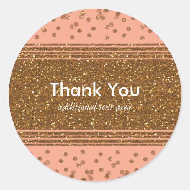 Stickers Point Peachy Pink & Gold Confetti (Devant)