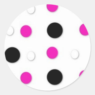 Stickers Pois noirs/roses/blancs