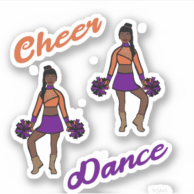 Stickers Pom Dance Cheer (Orange Violet) (Devant)