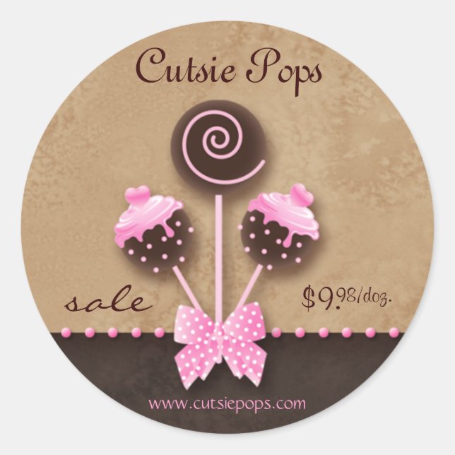 Stickers Pop Gâteau Boulangerie Caramel rose Vinta (Devant)