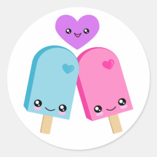 Stickers Popsickers Kawaii Pretty Aqua Pink BFF