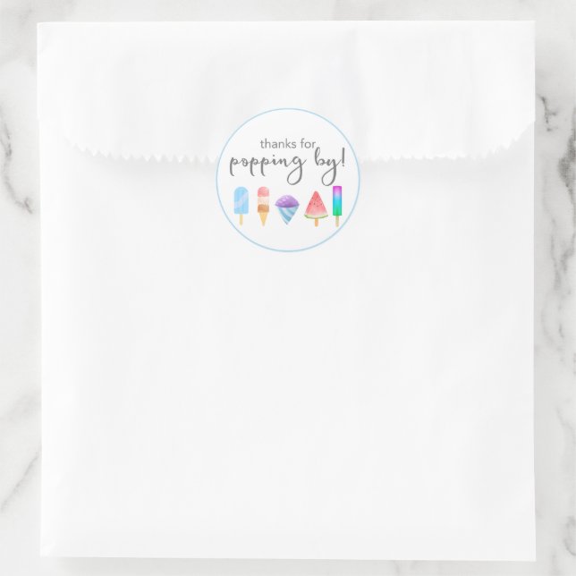 Stickers Popsicle Merci Party Favoriser (Sac)
