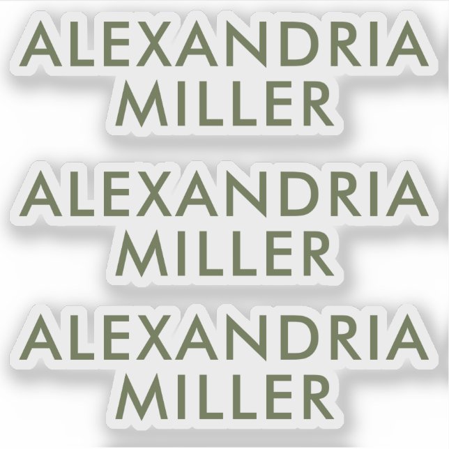 Stickers Portable Monogramme vert olive personnali (Devant)