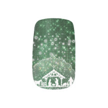 Belle crèche Parties scintillant Green Faux