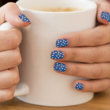 Fleurs Faisées Sur L'Art Nail Minx Bleu