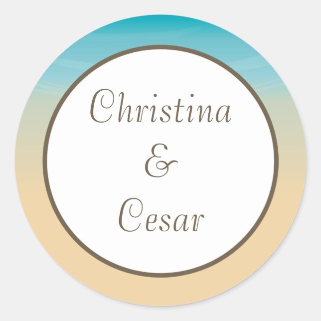 Stickers préférés 20 - 1,5" Ocean Beach Shore Seas (Devant)