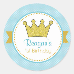 Stickers Prince - Parties scintillant Gold Couronn