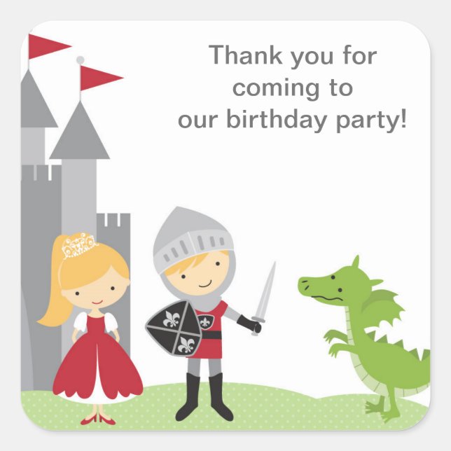 Stickers Princesse Blonde et Chevalier (Devant)