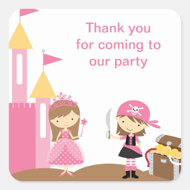 Stickers Princesse et Pirate Rose (Devant)
