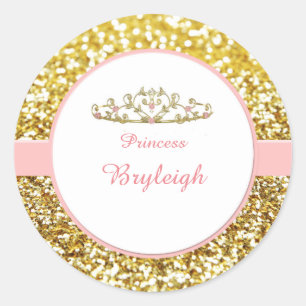 stickers princesse rose et or