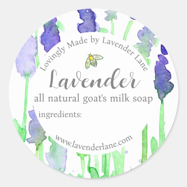 Stickers produit Étiquette de savon lavande Herbes (Devant)
